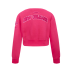 NBA NEW ORLEANS PELICANS CHANDAIL À COL ROND TRIPLE ROSE EN MOLLETON POUR FILLE JUNIOR (VIOLET BETTERAVE)