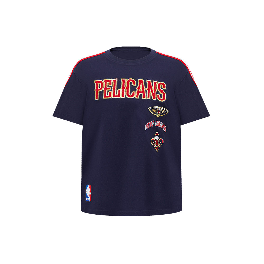 NBA NEW ORLEANS PELICANS RETRO CLASSIC LITTLE BOY'S SHORT SLEEVE TAPING TEE (MIDNIGHT NAVY/RED)
