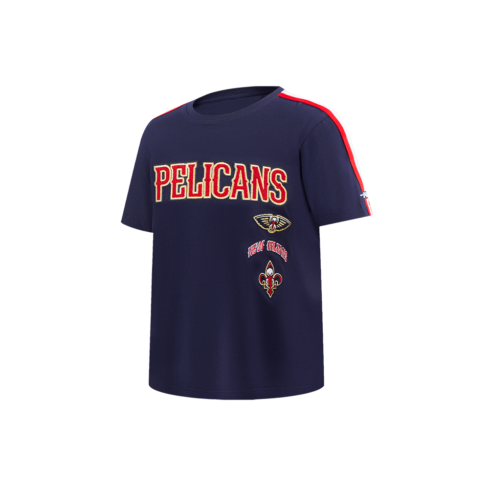 NBA NEW ORLEANS PELICANS RETRO CLASSIC LITTLE BOYS SHORT SLEEVE TAPING TEE (MIDNIGHT NAVY/RED)