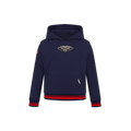 NBA NEW ORLEANS PELICANS RETRO CLASSIC LITTLE BOY'S RIB FLEECE PULLOVER HOODIE (MIDNIGHT NAVY/RED/MIDNIGHT NAVY)