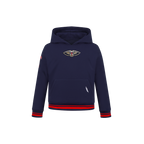 NBA NEW ORLEANS PELICANS RETRO CLASSIC LITTLE BOY'S RIB FLEECE PULLOVER HOODIE (MIDNIGHT NAVY/RED/MIDNIGHT NAVY)