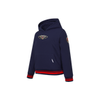 NBA NEW ORLEANS PELICANS RETRO CLASSIC LITTLE BOY'S RIB FLEECE PULLOVER HOODIE (MIDNIGHT NAVY/RED/MIDNIGHT NAVY)