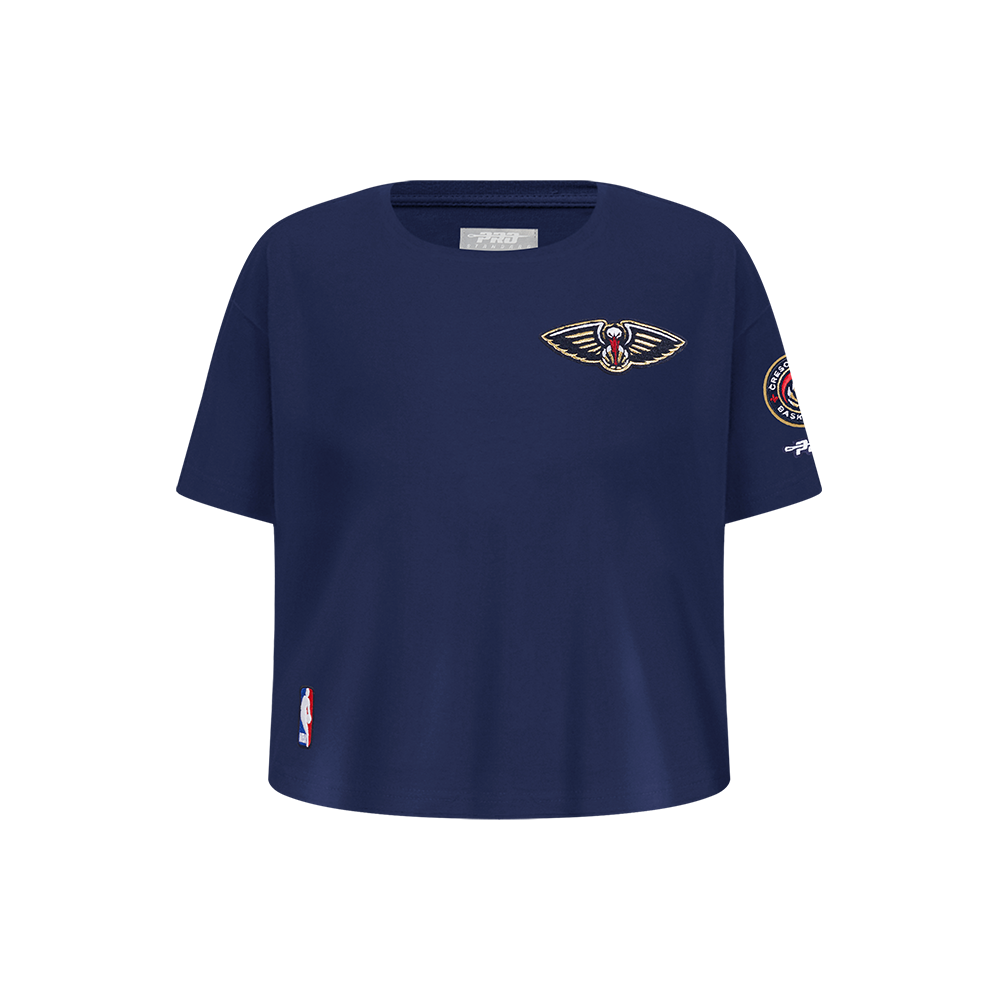 NBA NEW ORLEANS PELICANS CLASSIC T-SHIRT À COUPE CARRÉE À MANCHES COURTES POUR FILLE ENFANT (MARINE MINUIT)