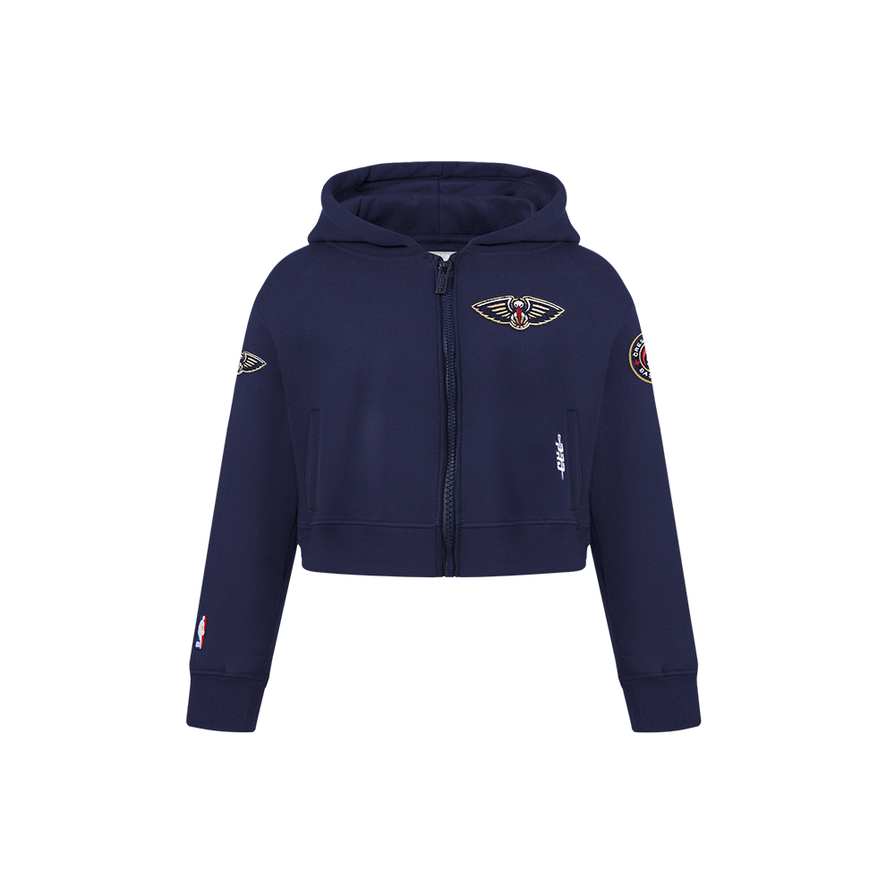 NBA NEW ORLEANS PELICANS CLASSIC LITTLE GIRL'S FLEECE FULL ZIP HOODIE (MIDNIGHT NAVY)