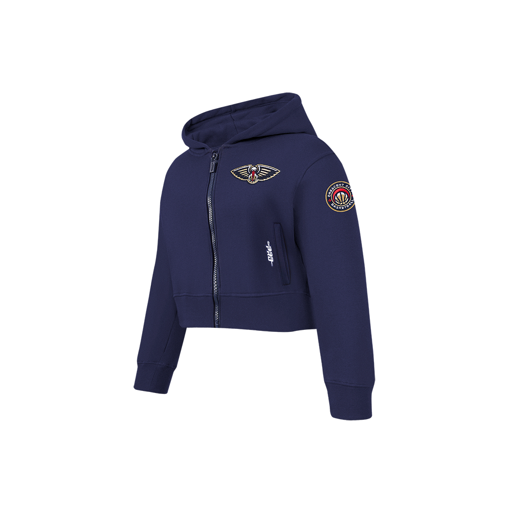 NBA NEW ORLEANS PELICANS CLASSIC LITTLE GIRL'S FLEECE FULL ZIP HOODIE (MIDNIGHT NAVY)