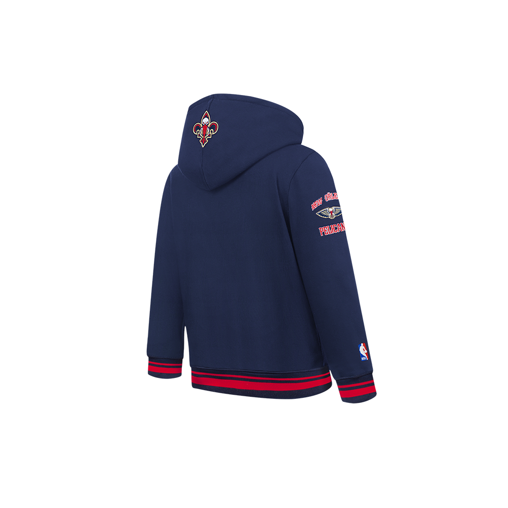 NBA NEW ORLEANS PELICANS RETRO CLASSIC TODDLER BOY'S RIB FLEECE PULLOVER HOODIE (MIDNIGHT NAVY/RED/MIDNIGHT NAVY)