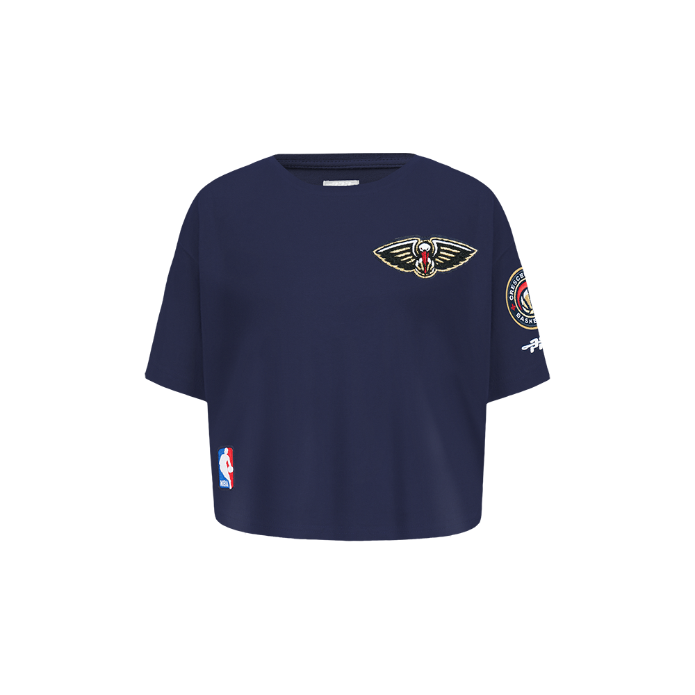 NBA NEW ORLEANS PELICANS CLASSIC T-SHIRT À COUPE CARRÉE À MANCHES COURTES POUR FILLE BAMBIN (MARINE MINUIT)