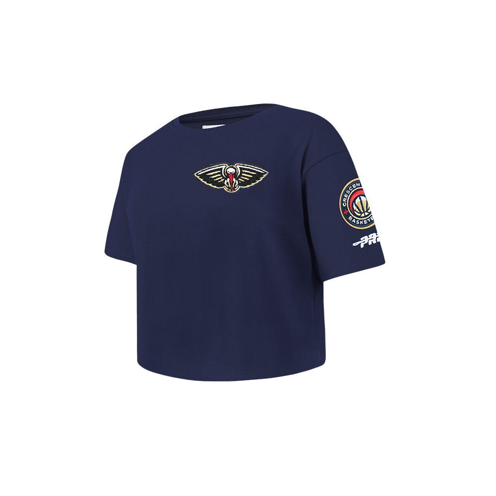 NBA NEW ORLEANS PELICANS CLASSIC T-SHIRT À COUPE CARRÉE À MANCHES COURTES POUR FILLE BAMBIN (MARINE MINUIT)