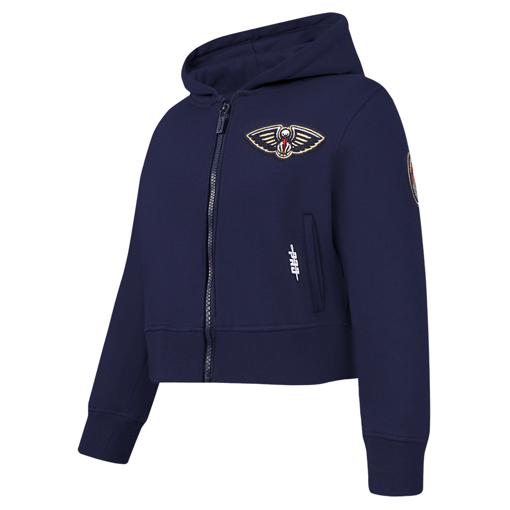 NBA NEW ORLEANS PELICANS CLASSIC TODDLER GIRLS FLEECE FULL ZIP HOODIE  (MIDNIGHT NAVY)