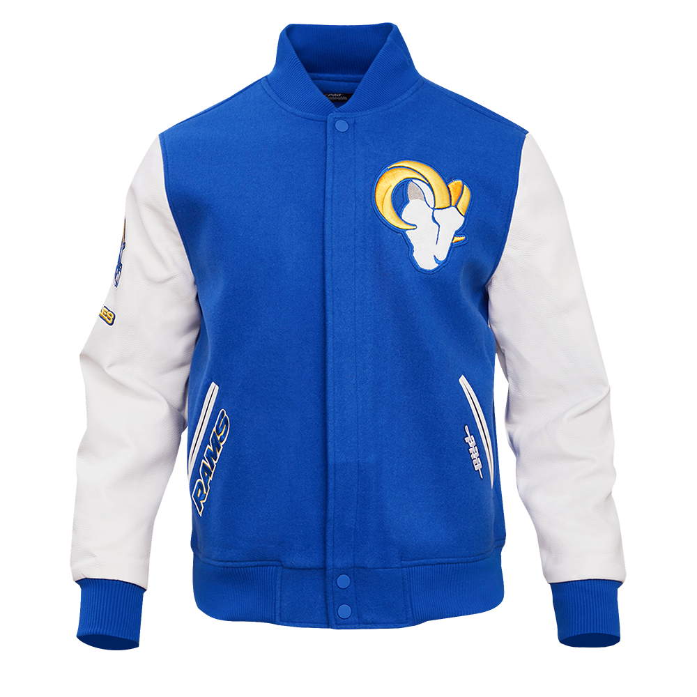NFL LOS ANGELES RAMS CLASSIC BLOUSON COLLÉGIAL EN LAINE POUR HOMME (BLEU/BLANC)