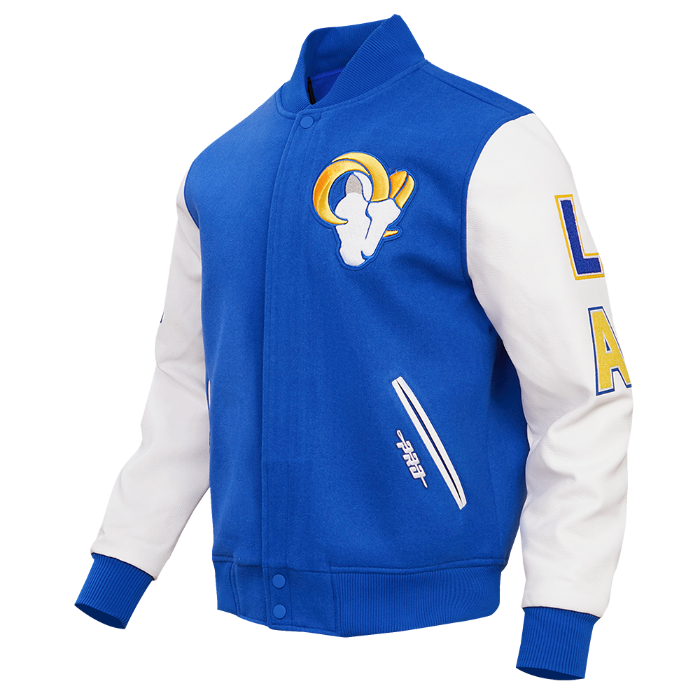NFL LOS ANGELES RAMS CLASSIC BLOUSON COLLÉGIAL EN LAINE POUR HOMME (BLEU/BLANC)