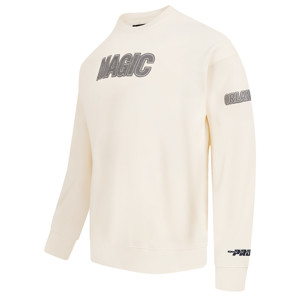 NBA ORLANDO MAGIC REVERSE FRENCH TERRY CHANDAIL À COL ROND EN MOLLETON À ÉPAULES TOMBANTES POUR HOMME (COQUILLE D'ŒUF)