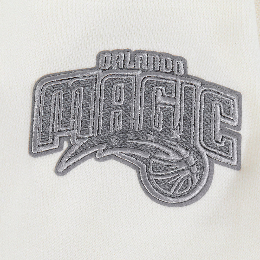 NBA ORLANDO MAGIC REVERSE FRENCH TERRY CHANDAIL À COL ROND EN MOLLETON À ÉPAULES TOMBANTES POUR HOMME (COQUILLE D'ŒUF)