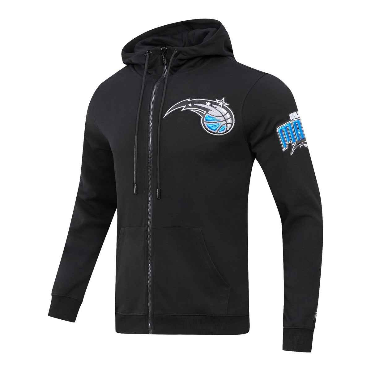 NBA ORLANDO MAGIC CLASSIC CHENILLE MEN'S FULL ZIP PULLOVER HOODIE (BLACK)