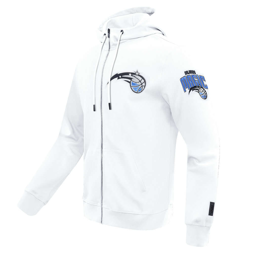 NBA ORLANDO MAGIC CLASSIC CHENILLE MEN'S FULL ZIP PULLOVER HOODIE (WHITE)