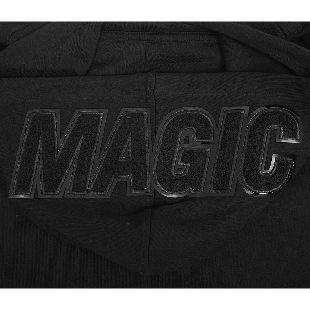 NBA ORLANDO MAGIC TRIPLE BLACK CHANDAIL À CAPUCHON EN MAILLE DOUBLE POUR HOMME (TRIPLE NOIR HOMME)