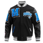 NBA ORLANDO MAGIC MASH UP MEN'S RIB WOOL VARSITY JACKET (BLACK/GRAY)