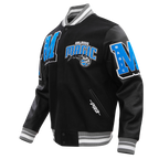 NBA ORLANDO MAGIC MASH UP MEN'S RIB WOOL VARSITY JACKET (BLACK/GRAY)