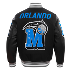 NBA ORLANDO MAGIC MASH UP MEN'S RIB WOOL VARSITY JACKET (BLACK/GRAY)