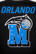 NBA ORLANDO MAGIC MASH UP MEN'S RIB WOOL VARSITY JACKET (BLACK/GRAY)