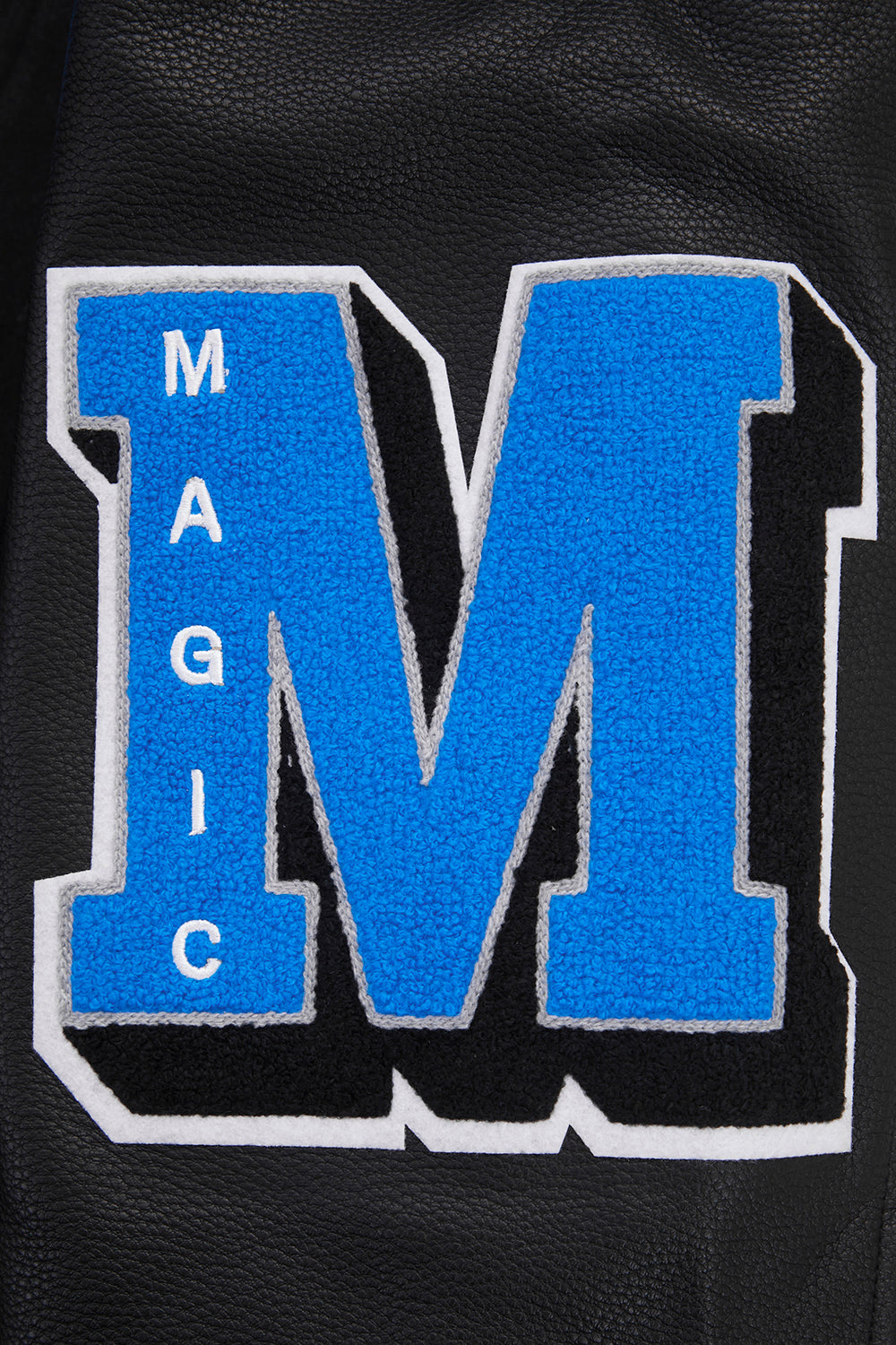 NBA ORLANDO MAGIC MASH UP MEN'S RIB WOOL VARSITY JACKET (BLACK/GRAY)