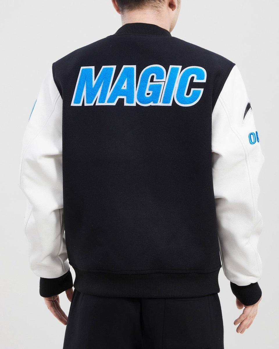 NBA ORLANDO MAGIC CLASSIC WOOL MEN'S VARSITY JACKET (BLACK/WHITE)