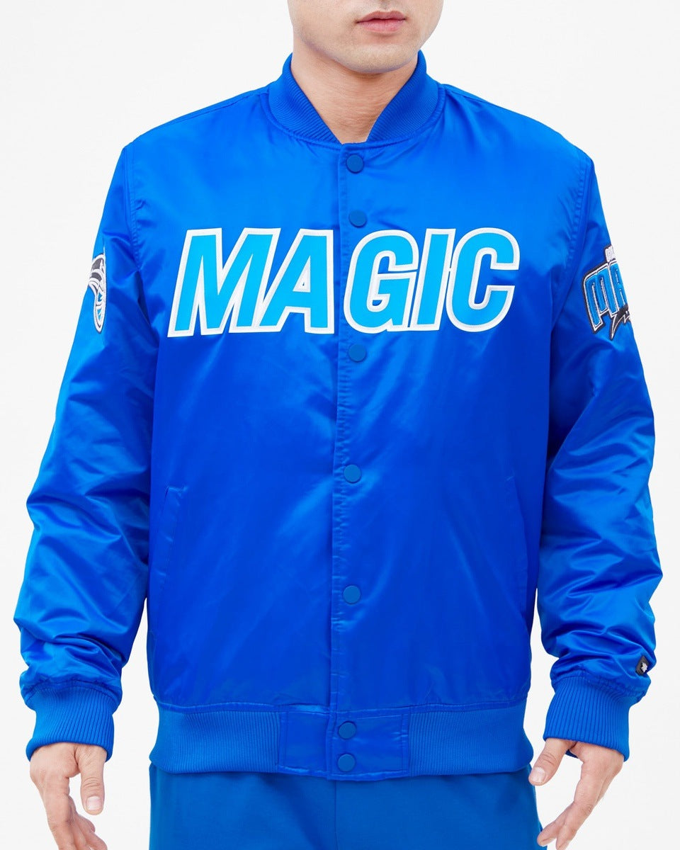 NBA ORLANDO MAGIC BIG LOGO MEN'S SATIN JACKET (ROYAL BLUE)