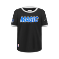 NBA ORLANDO MAGIC CLASSIC T-SHIRT CÔTELÉ RAYÉ À MANCHES COURTES POUR GARÇON JUNIOR (NOIR/GRIS)