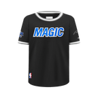 NBA ORLANDO MAGIC CLASSIC T-SHIRT CÔTELÉ RAYÉ À MANCHES COURTES POUR GARÇON JUNIOR (NOIR/GRIS)