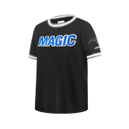 NBA ORLANDO MAGIC CLASSIC T-SHIRT CÔTELÉ RAYÉ À MANCHES COURTES POUR GARÇON JUNIOR (NOIR/GRIS)