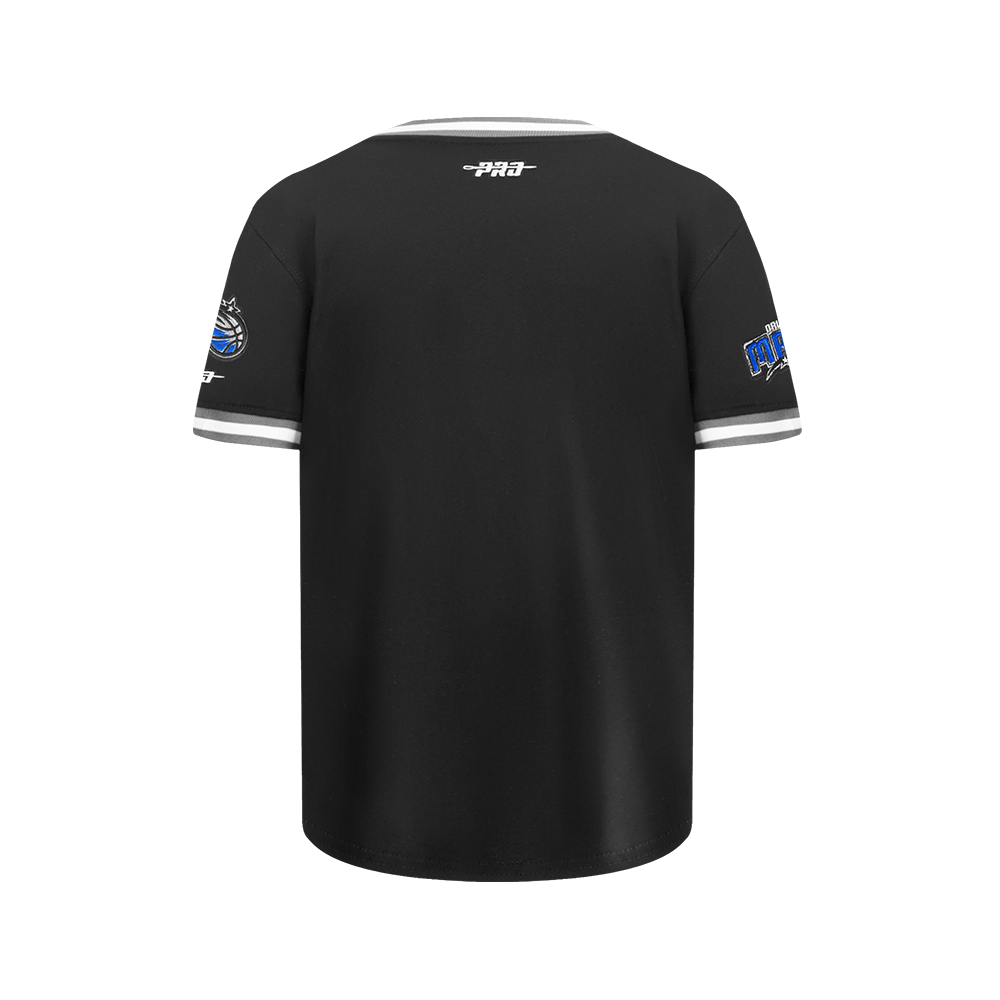 NBA ORLANDO MAGIC CLASSIC T-SHIRT CÔTELÉ RAYÉ À MANCHES COURTES POUR GARÇON JUNIOR (NOIR/GRIS)