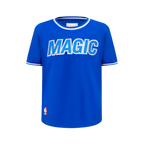 NBA ORLANDO MAGIC CLASSIC T-SHIRT CÔTELÉ RAYÉ À MANCHES COURTES POUR GARÇON JUNIOR (BLEU ROYAL)