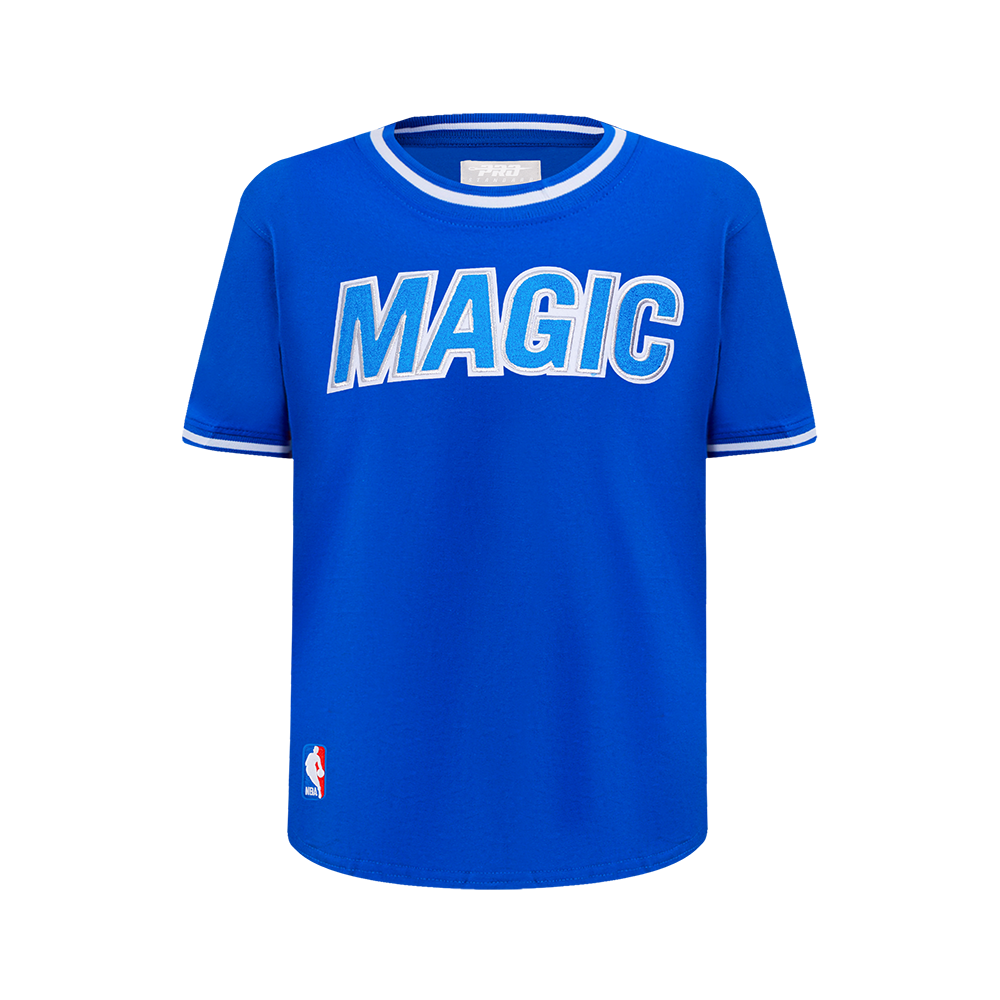 NBA ORLANDO MAGIC CLASSIC T-SHIRT CÔTELÉ RAYÉ À MANCHES COURTES POUR GARÇON JUNIOR (BLEU ROYAL)