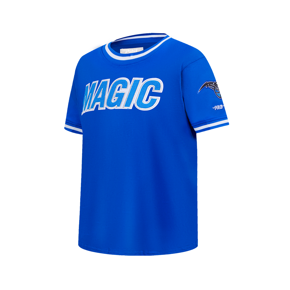 NBA ORLANDO MAGIC CLASSIC T-SHIRT CÔTELÉ RAYÉ À MANCHES COURTES POUR GARÇON JUNIOR (BLEU ROYAL)