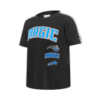 NBA ORLANDO MAGIC RETRO CLASSIC T-SHIRT À BANDES EN JERSEY SIMPLE POUR GARÇON JUNIOR (NOIR/GRIS)