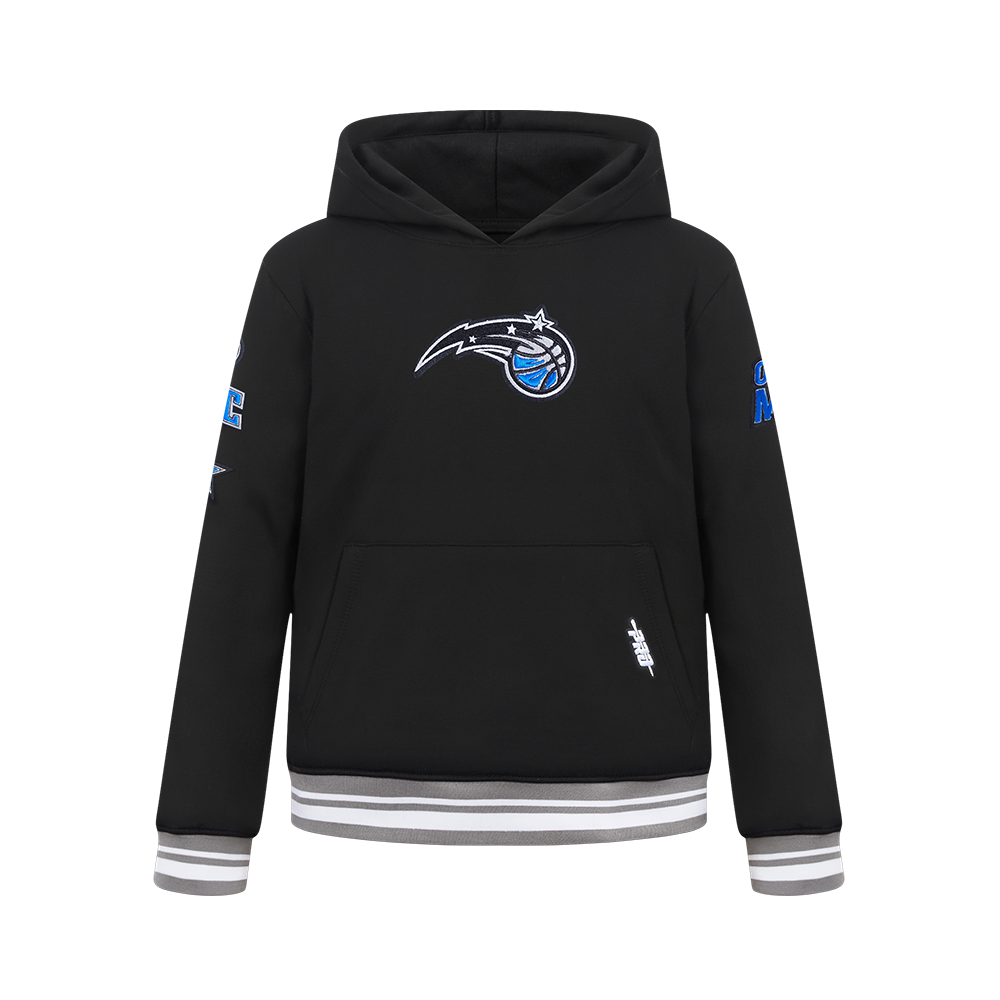 NBA ORLANDO MAGIC RETRO CLASSIC BIG BOY'S RIB FLEECE PULLOVER HOODIE (BLACK/GRAY)