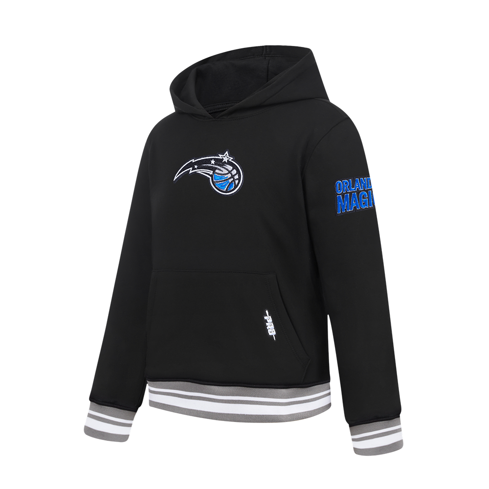 NBA ORLANDO MAGIC RETRO CLASSIC BIG BOY'S RIB FLEECE PULLOVER HOODIE (BLACK/GRAY)