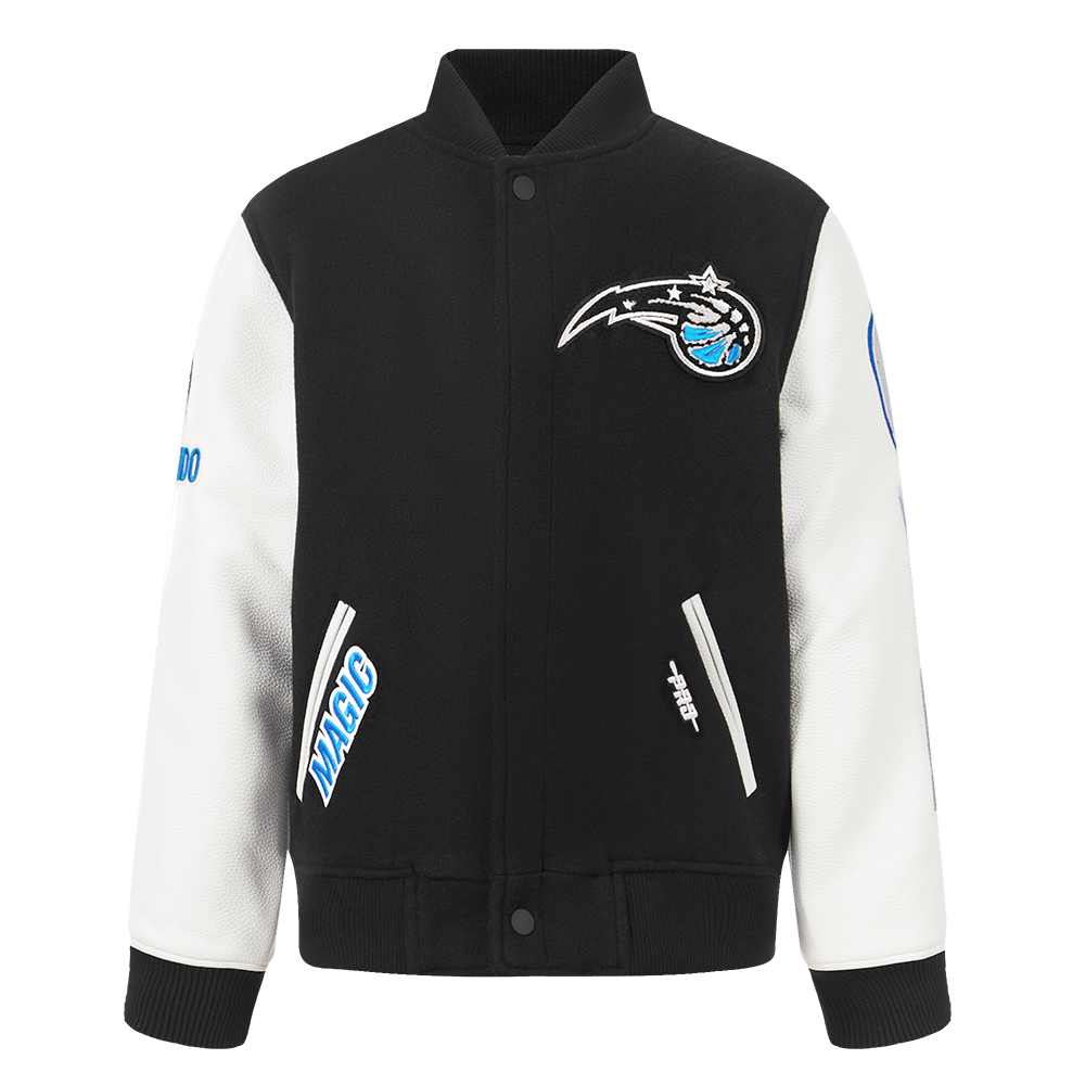 NBA ORLANDO MAGIC CLASSIC BLOUSON COLLÉGIAL EN LAINE POUR GARÇON JUNIOR (NOIR/BLANC)