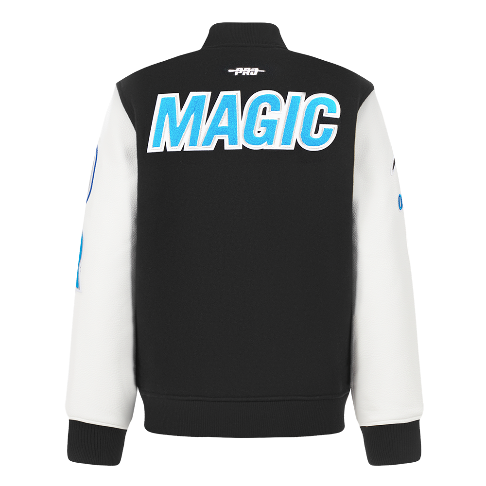 NBA ORLANDO MAGIC CLASSIC BLOUSON COLLÉGIAL EN LAINE POUR GARÇON JUNIOR (NOIR/BLANC)