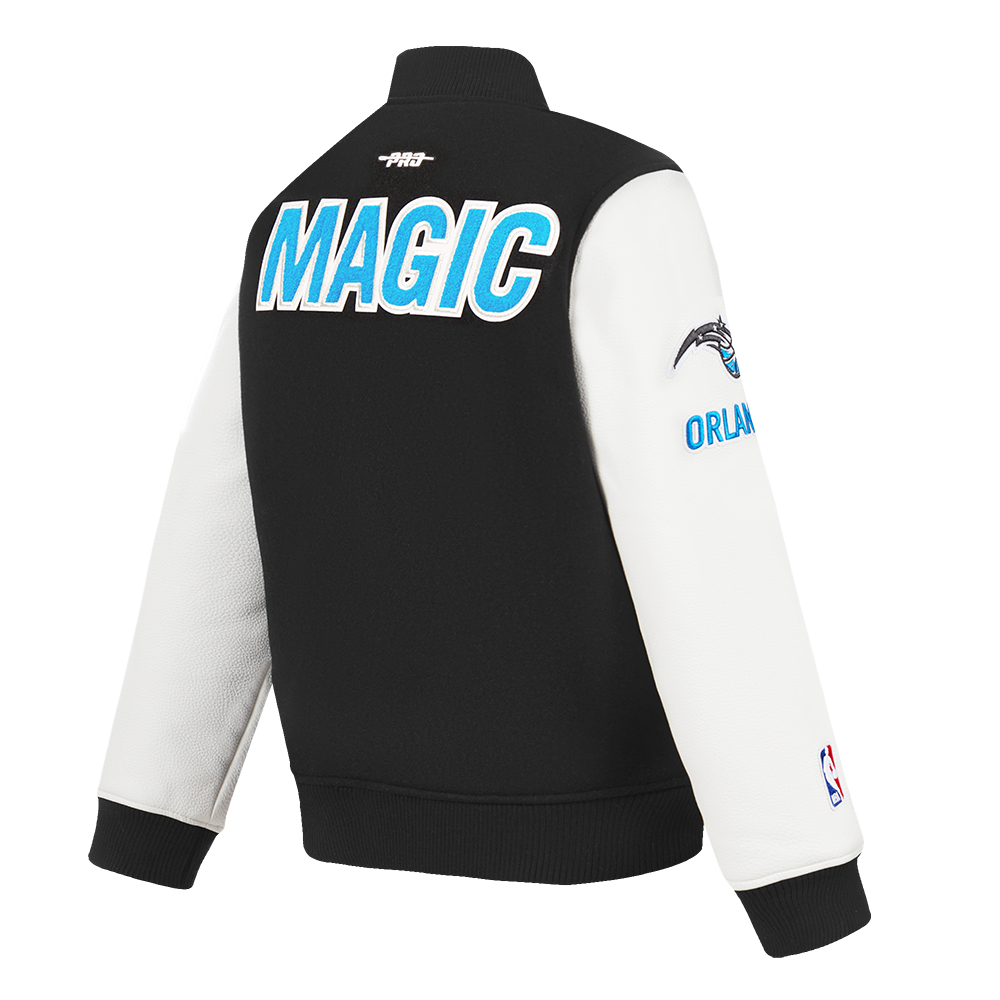 NBA ORLANDO MAGIC CLASSIC BLOUSON COLLÉGIAL EN LAINE POUR GARÇON JUNIOR (NOIR/BLANC)