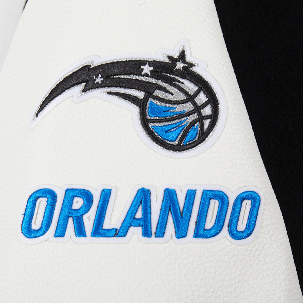 NBA ORLANDO MAGIC CLASSIC BLOUSON COLLÉGIAL EN LAINE POUR GARÇON JUNIOR (NOIR/BLANC)