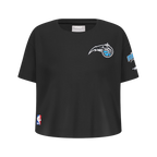 NBA ORLANDO MAGIC CLASSIC T-SHIRT À COUPE CARRÉE À MANCHES COURTES POUR FILLE JUNIOR (NOIR)