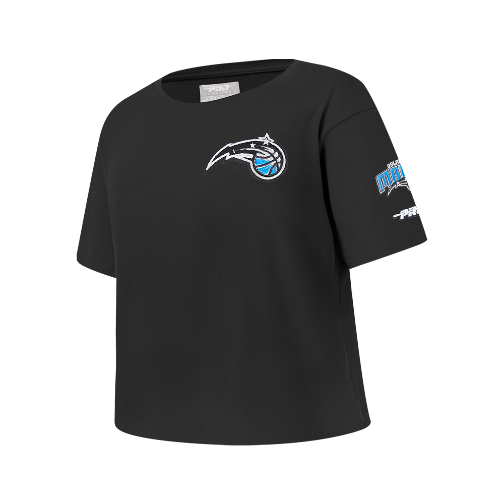 NBA ORLANDO MAGIC CLASSIC T-SHIRT À COUPE CARRÉE À MANCHES COURTES POUR FILLE JUNIOR (NOIR)