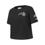 NBA ORLANDO MAGIC CLASSIC T-SHIRT À COUPE CARRÉE À MANCHES COURTES POUR FILLE JUNIOR (NOIR)