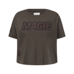 NBA ORLANDO MAGIC NEUTRAL T-SHIRT À MANCHES COURTES ET À COUPE CARRÉE POUR FILLE JUNIOR (TAUPE FONCÉ)