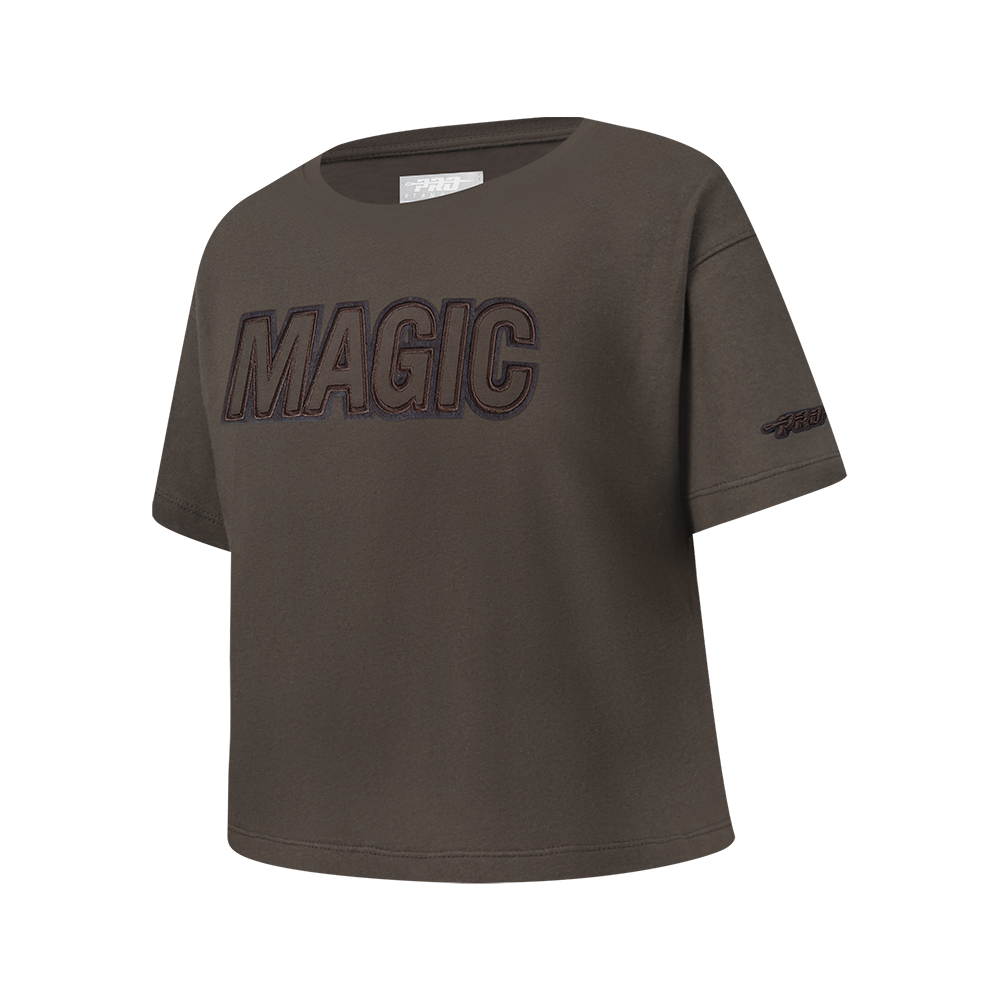 NBA ORLANDO MAGIC NEUTRAL T-SHIRT À MANCHES COURTES ET À COUPE CARRÉE POUR FILLE JUNIOR (TAUPE FONCÉ)