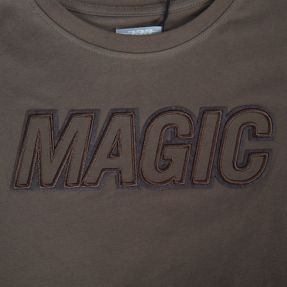NBA ORLANDO MAGIC NEUTRAL T-SHIRT À MANCHES COURTES ET À COUPE CARRÉE POUR FILLE JUNIOR (TAUPE FONCÉ)