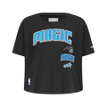 NBA ORLANDO MAGIC RETRO CLASSIC T-SHIRT À COUPE CARRÉE À MANCHES COURTES POUR FILLE JUNIOR (NOIR)