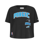 NBA ORLANDO MAGIC RETRO CLASSIC T-SHIRT À COUPE CARRÉE À MANCHES COURTES POUR FILLE JUNIOR (NOIR)
