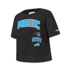 NBA ORLANDO MAGIC RETRO CLASSIC T-SHIRT À COUPE CARRÉE À MANCHES COURTES POUR FILLE JUNIOR (NOIR)